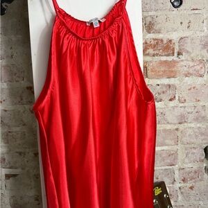 Elegant Red Satin Women's Top